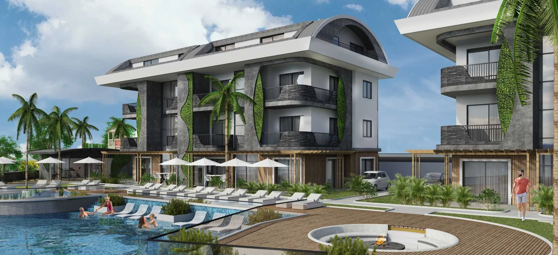 housebind Residential Complex with Magnificent View and Nature of Alanya